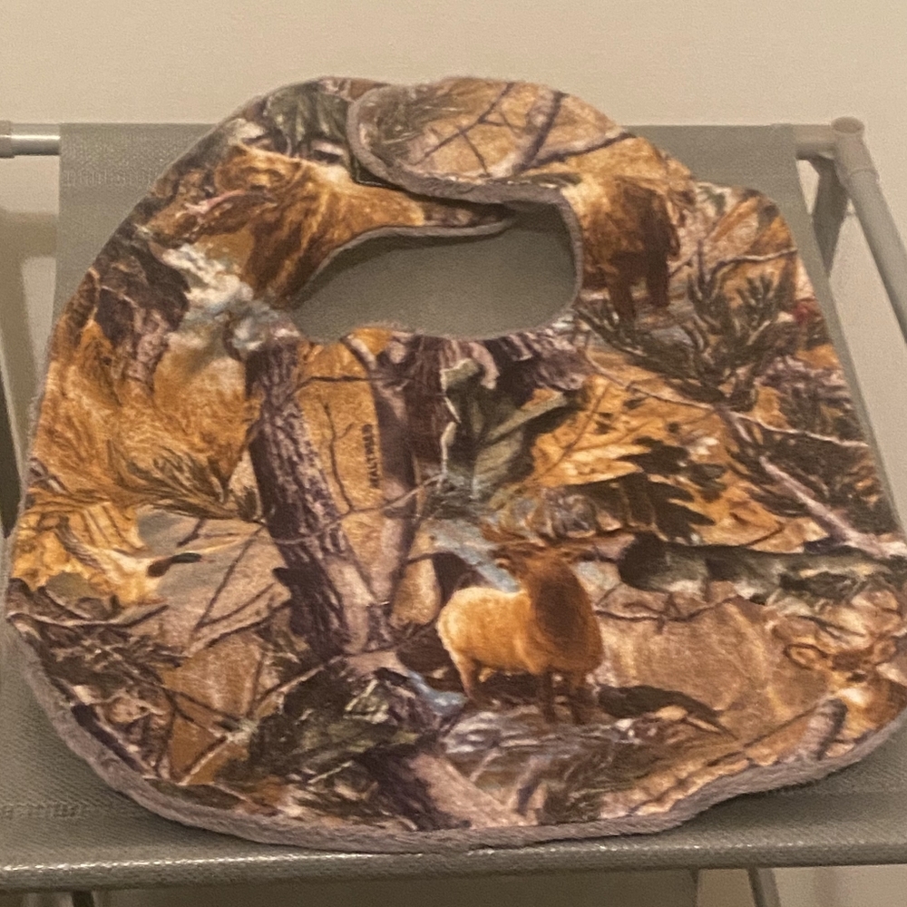 Camouflage Baby Bib with Forest Animal Print